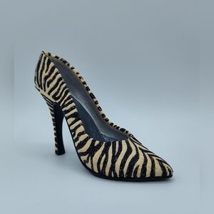 Just the Right Shoe Zebra Print High Heel Miniature Shoe Collectible